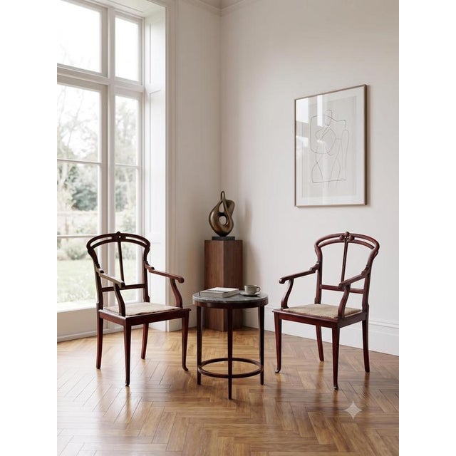 Art Nouveau Wooden Armchairs by Carlo Zen, Italy, 1900, Set of 2 For Sale - Image 15 of 16