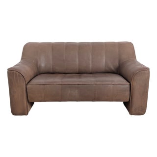 Two-Seater Buffalo Leather DS44 Sofa in Brown from de Sede For Sale