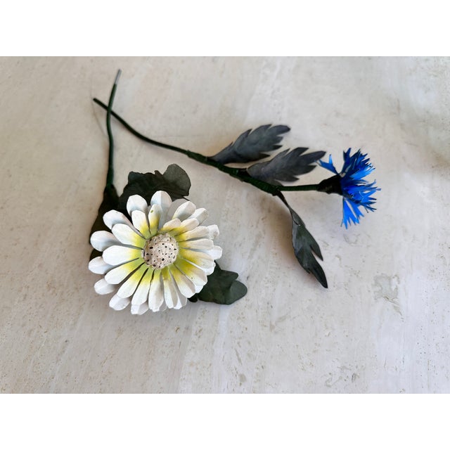 1960s Vintage Italian Tole Individual Flowers For Sale - Image 5 of 6