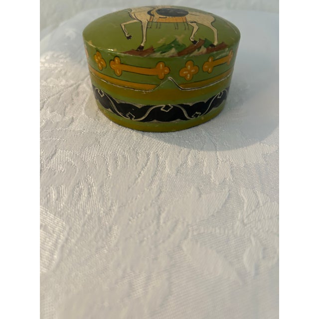 Indian Vintage Kashmiri Paper Mache Box For Sale - Image 3 of 5