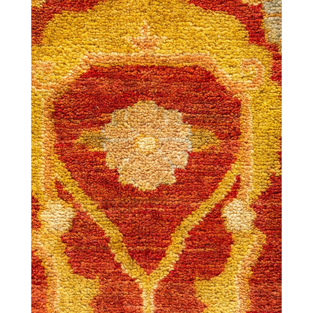 Traditional Mogul, One-of-a-Kind Hand-Knotted Area Rug in Orange, 8' 1" x 10' 1" For Sale - Image 3 of 8