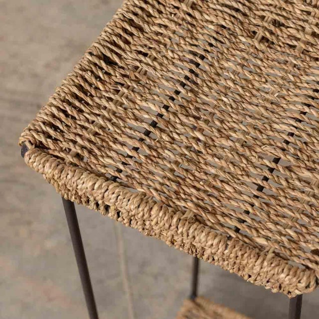 1960s French Rush and Iron Side Table For Sale - Image 10 of 11