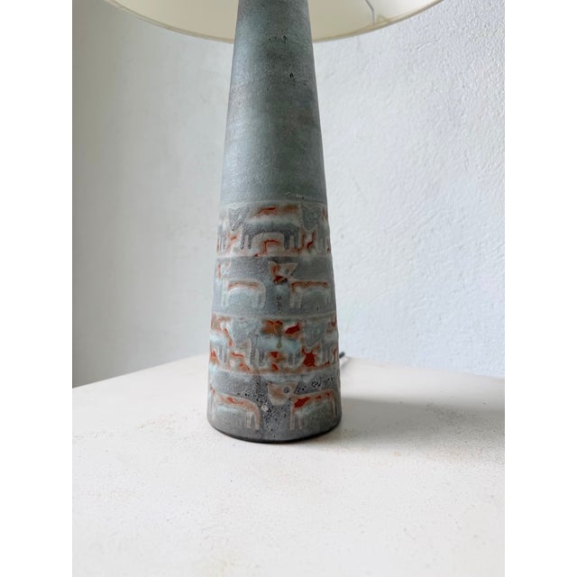 Blue Ceramic Table Lamp, 1950s For Sale - Image 15 of 18