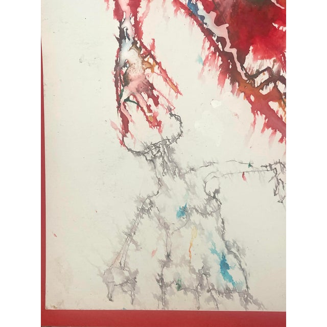 Fine Original Martin Sumers Figurative Abstract Painting on Paper For Sale In Philadelphia - Image 6 of 9