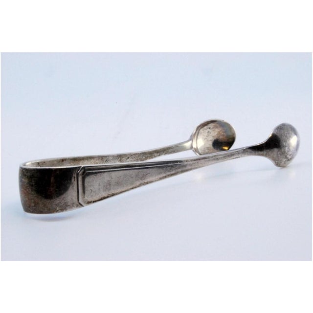 Silver Sugar Tongs with Spoon-Shaped Strips and Tongs For Sale - Image 4 of 9