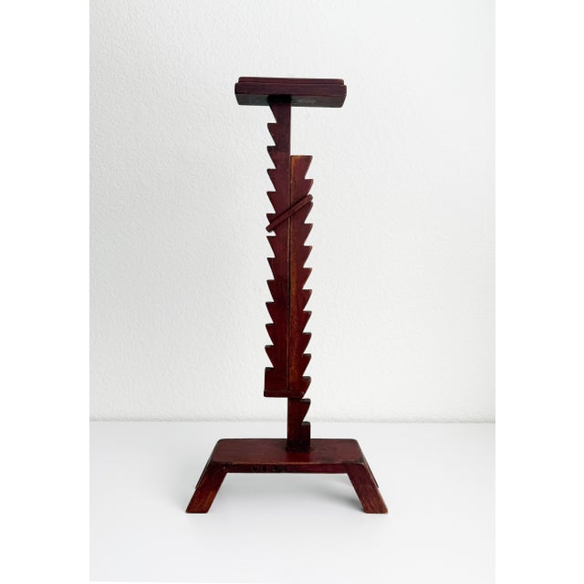 Large Postmodern + Shaker Style Ratcheting Dual Candle Holder For Sale - Image 9 of 13