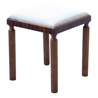 Swedish Grace Stool in Zebrano and Birch, 1920s For Sale