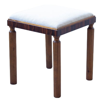 Swedish Grace Stool in Zebrano and Birch, 1920s For Sale