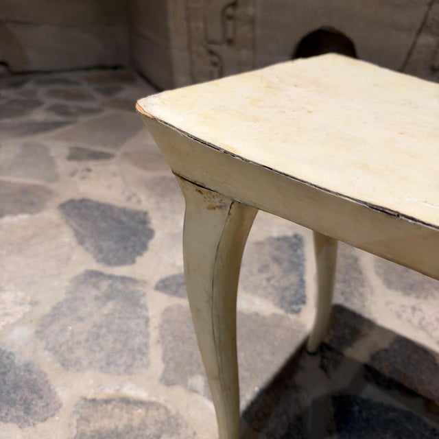 Vintage Parchment Vanity Stool or Bench Designed by R & Y Augousti For Sale - Image 10 of 13