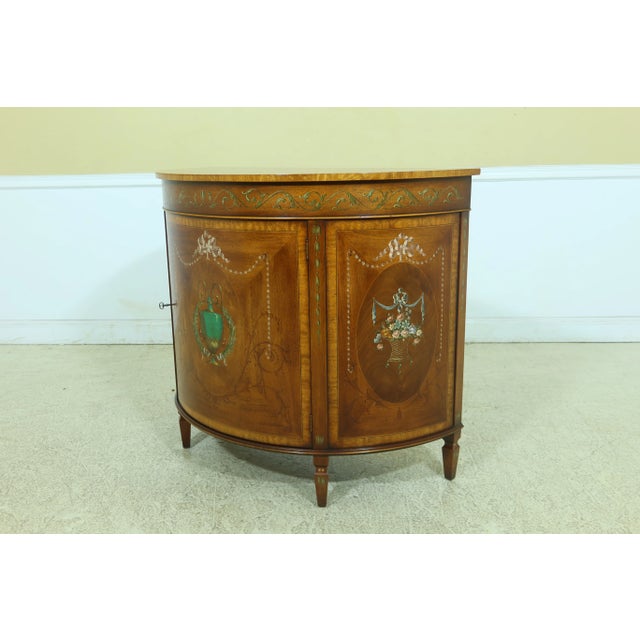 Adams Paint Decorated 1/2 Round Commode For Sale In Philadelphia - Image 6 of 11