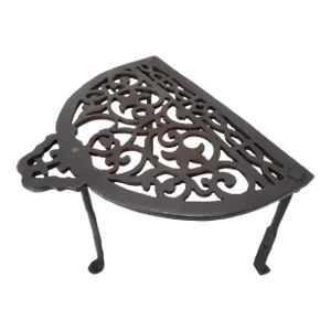 Antique Early American Cast Iron & Wrought Iron Fireplace Hearth Warming Trivet