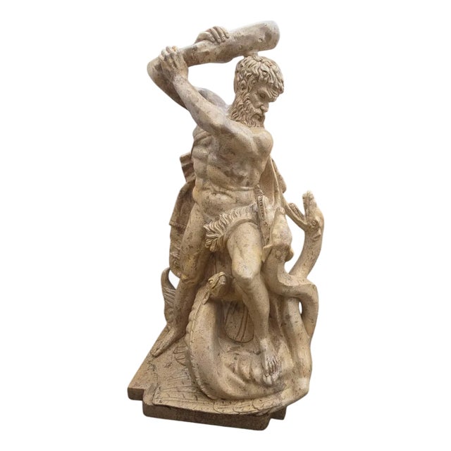 Marble Sculpture of Hercules Fighting the Serpents, Italy, Early 20th Century For Sale