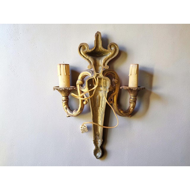Louis XVI Gilt Bronze Wall Sconces, 1890s, Set of 2 For Sale - Image 6 of 7