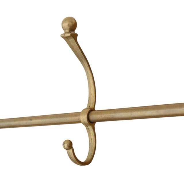 1960s Vintage Brass Metal Hall Coat and Hat Rack with Horses, 1960s For Sale - Image 5 of 6