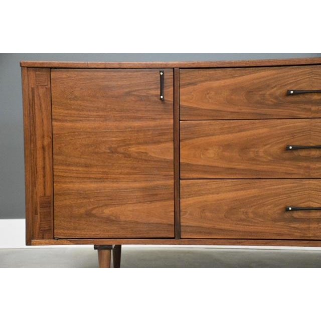 Wood 1960s Refinished 72” Walnut Dresser by Koehler For Sale - Image 7 of 12