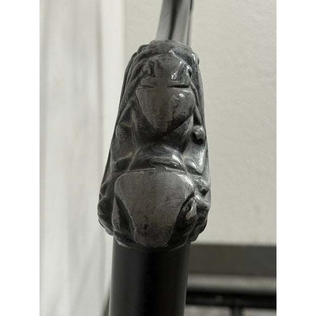 Black Queen Size Bombay Company Scrollwork Metal Bed Frame, Vintage For Sale - Image 8 of 12