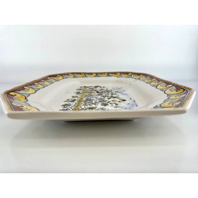1960s Mid Century Arte Cerâmica Gimboa Hand Painted Portugal Platter For Sale - Image 9 of 12