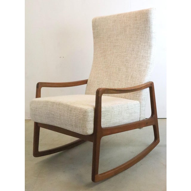 Textile Vintage Rocking Chair attributed to Ole Wanscher for France & Søn / France & Daverkosen For Sale - Image 7 of 18