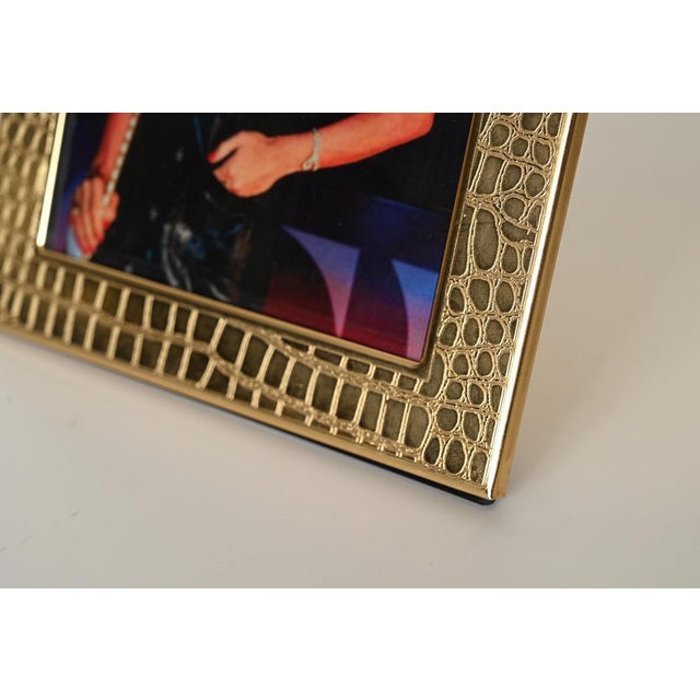 Mid-Century Modern Italian 24k Gold Brass Photo Frame from Mascagni, 1970s For Sale - Image 11 of 13