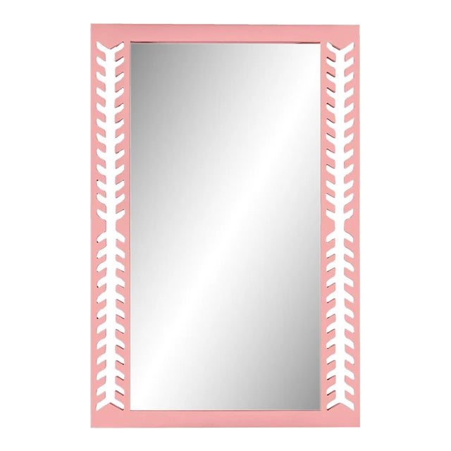 Fleur Home Audubon Spruce Rectangle Mirror in Pink Punch, 30x40 For Sale