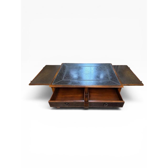 2010s Theodore Alexander Armoury Collection Etched Brass Cocktail Table For Sale - Image 9 of 14