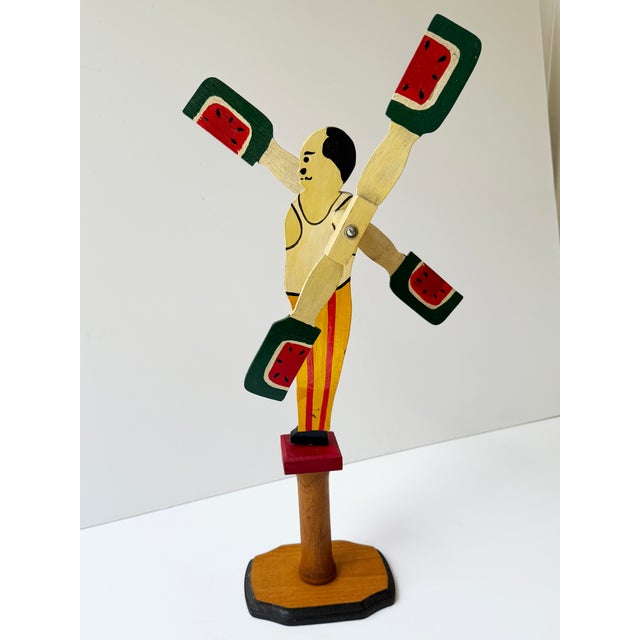 Vintage Folk Art Whirligig – Man Juggling Watermelons For Sale - Image 4 of 10
