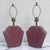 Fabulous pair of 80s deco scalloped table lamps. These lamps are gloss ceramic in a lovely mauve rose color. 23.5H 11W 5D