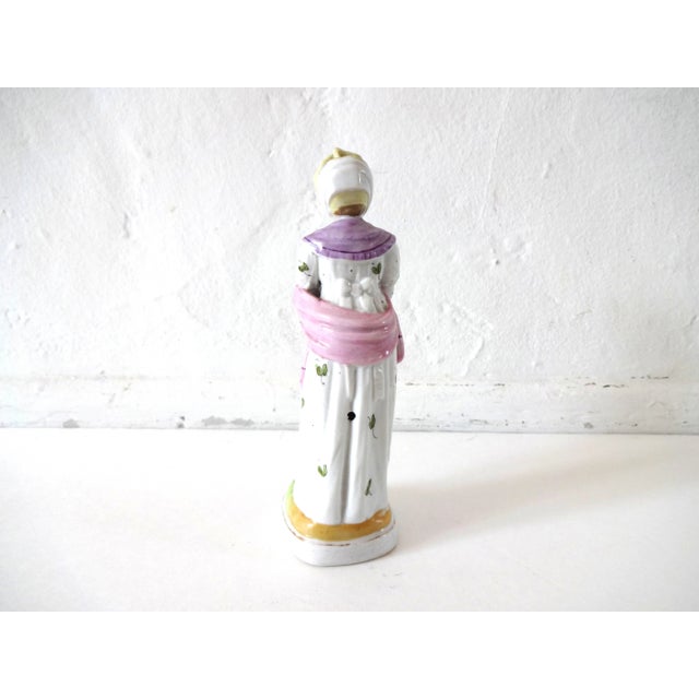 Dresden Porcelain Early 19th Century Dresden Sitzendorf German Regency Porcelain Woman Figurine For Sale - Image 4 of 8