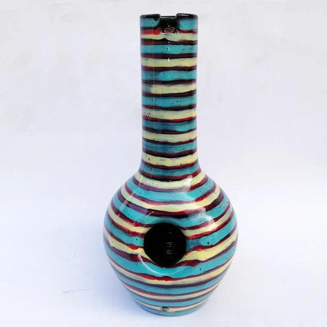 Blue Italian Ceramic Table Lamp, 1957 For Sale - Image 8 of 8