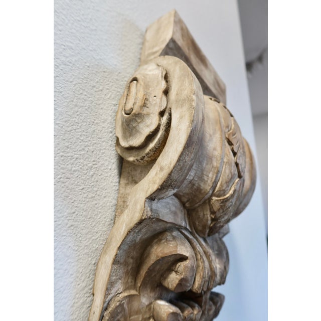 Restoration Hardware Carved Wood Wall Corbel, Spanish Revival Style For Sale In Austin - Image 6 of 12