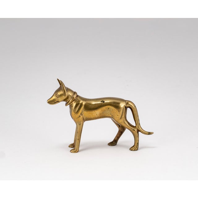 Hollywood Regency Stylized Brass Greyhound Sculpture on Marble Base, 1960s For Sale - Image 13 of 18