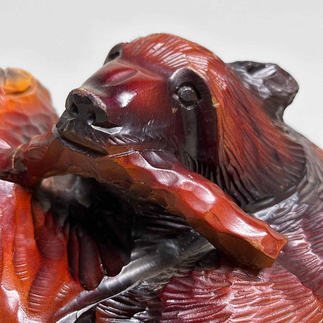 Traditional Ainu wood carving made from solid wood, 1960s Dimensions: height 38 cm, width 37 cm, depth 20 cm. The detailed...