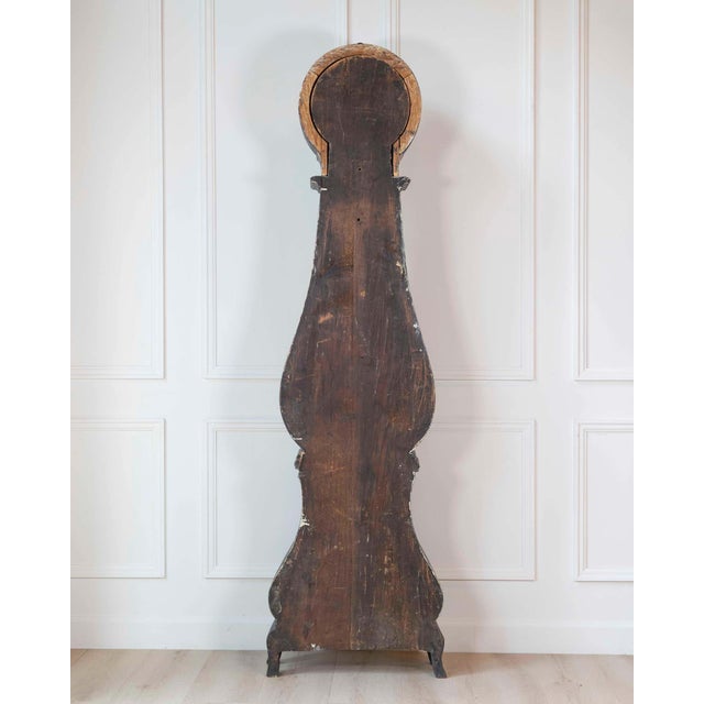 19th Century 19th Century Swedish Mora Clock in Black Paint For Sale - Image 5 of 11