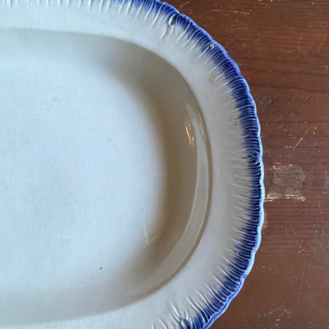 Early 19th Century Antique Pearlware Blue Feather Edge Platter, English, Early 19th Century For Sale - Image 5 of 18