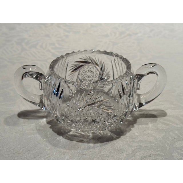 Glass Late 19th Century American Brilliant Period Creamer and Sugar Set - 3 Pieces For Sale - Image 7 of 14