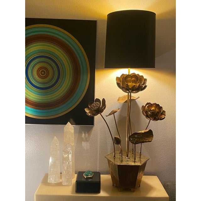 1960s Feldman Brass Lotus Flower Lamp For Sale In Los Angeles - Image 6 of 11