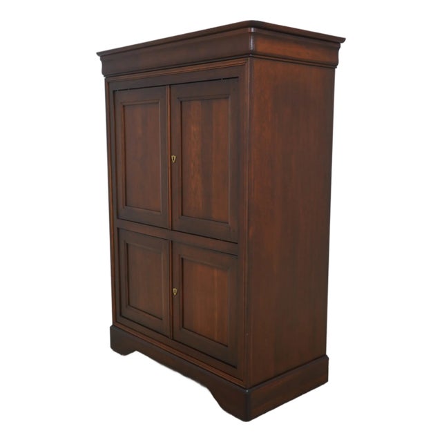 1980s French Empire Cherry Tv Armoire Cabinet For Sale