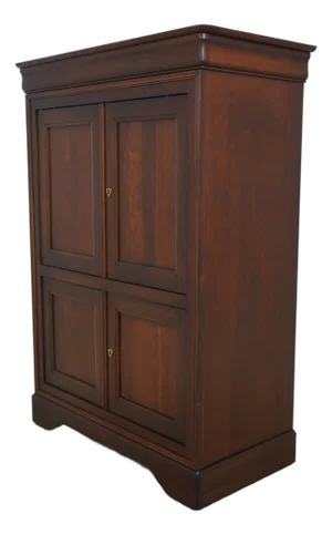 1980s French Empire Cherry Tv Armoire Cabinet