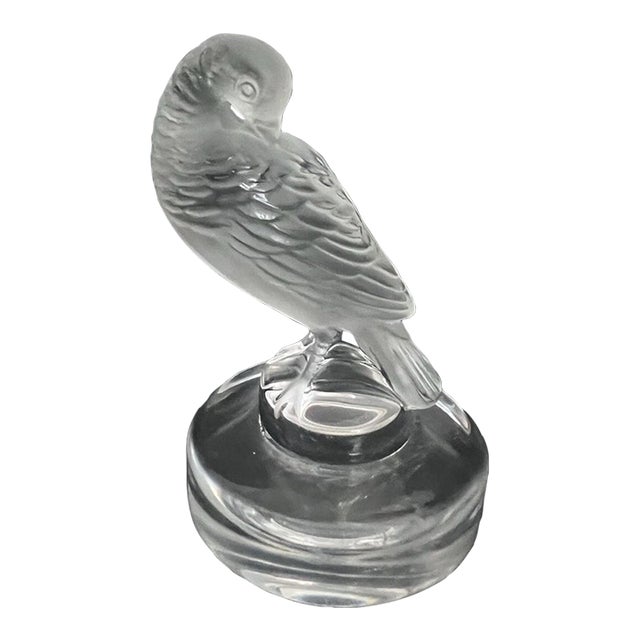 Vintage Lalique France Tourterelle Preening Turtledove Bird Figurine For Sale