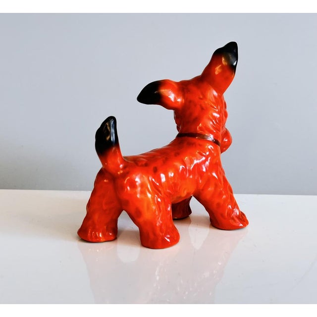Antique Art Deco Scotch Terrier Porcelain Figurine attributed to Ida Erdös-Meisinger for Friedrich Goldscheider Vienna, Austria, 1920s For Sale - Image 3 of 11