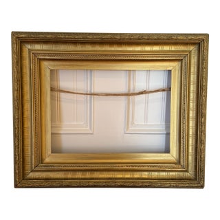 Antique Gold Wood Picture Frame – Heavy Gilt Cove Moulding For Sale