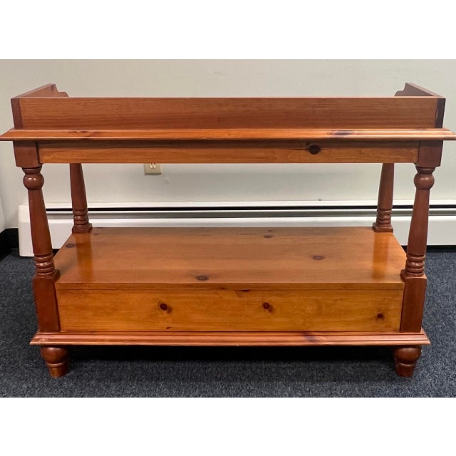 Brown Broyhill Cottage Pine Console / Sofa Table For Sale - Image 8 of 10