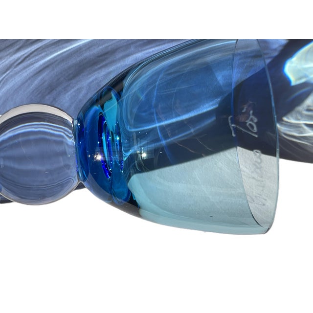 Late 20th Century Giuliano Tosi Murano Two-Color Hand-Blown Crystal Glasses Set of Xx- Signed For Sale - Image 9 of 9