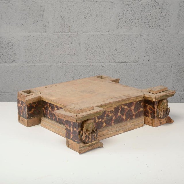 2000 - 2009 Lacquered Wooden Base Depicting the Souls of Purgatory in Flames For Sale - Image 5 of 7