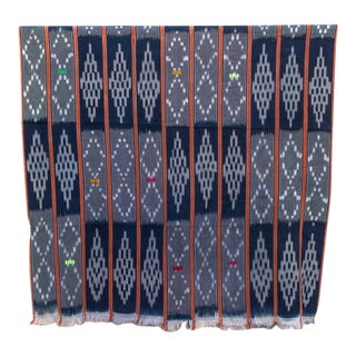 Vintage Baoule African "Abidjen Diamond" Ikat Throw For Sale
