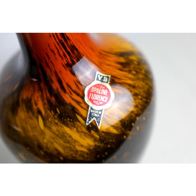 Glass Vintage Orange and Black Glass Vase by Carlo Moretti for Opaline Empoli, 1970s For Sale - Image 7 of 12