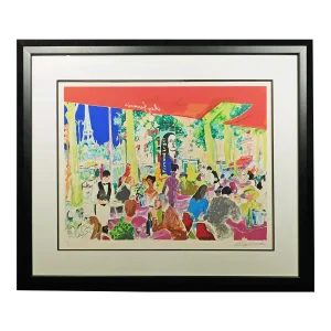 1997 LeRoy Neiman "Chez Francis" Abstract Cafe Scene Signed Print, Framed
