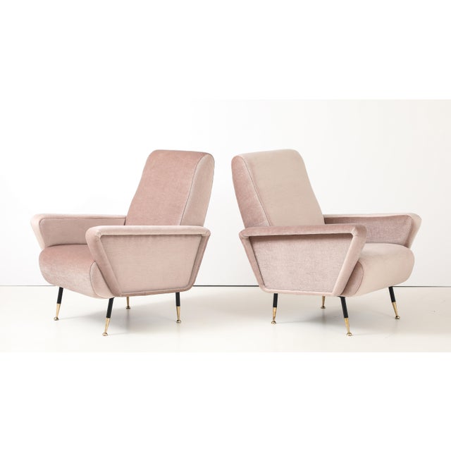 Pink 1960's Marco Zanuso Style Italian Lounge Chairs in Mohair Fabric For Sale - Image 8 of 11