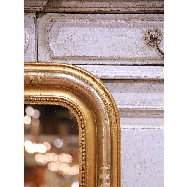 French 19th Century French Louis Philippe Gilt Mirror With Rounded Corners For Sale - Image 3 of 6
