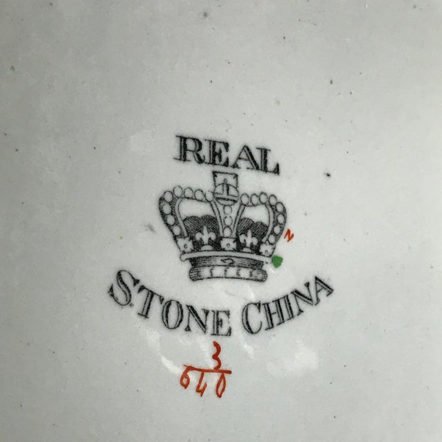 Antique White England New Stone Imari Peking Cabinet Plates a Set of Four9" For Sale - Image 8 of 13